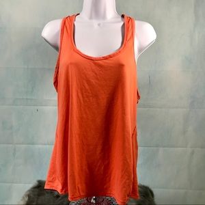 Athleta Peach Tank Racerback Sz Lg Ruching